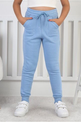 Şardonlu 3 İplik Düz Kız Çocuk Eşofman Altı