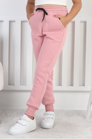 Şardonlu 3 İplik Düz Kız Çocuk Eşofman Altı