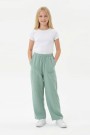 Garson Kız Çocuk Aerobin Kumaş Geniş Paça Cepli Beli Lastikli Rahat Kesim Bol Pantolon