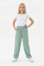 Garson Kız Çocuk Aerobin Kumaş Geniş Paça Cepli Beli Lastikli Rahat Kesim Bol Pantolon