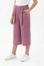 Garson Kız Çocuk Aerobin Kumaş Beli Lastikli ve Kuşaklı Geniş Paça Cepli Rahat Kesim Pantolon 
