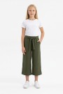 Garson Kız Çocuk Aerobin Kumaş Beli Lastikli ve Kuşaklı Geniş Paça Cepli Rahat Kesim Pantolon