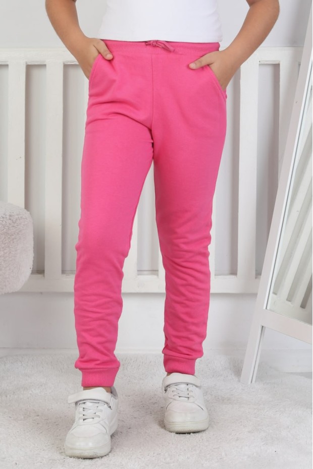 Kız Çocuk Üç İplik %95 Pamuk Cepli Eşofman Altı