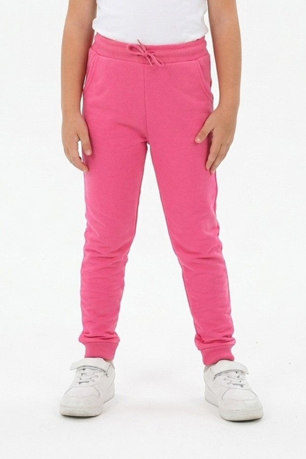 Kız Çocuk Üç İplik %95 Pamuk Cepli Eşofman Altı