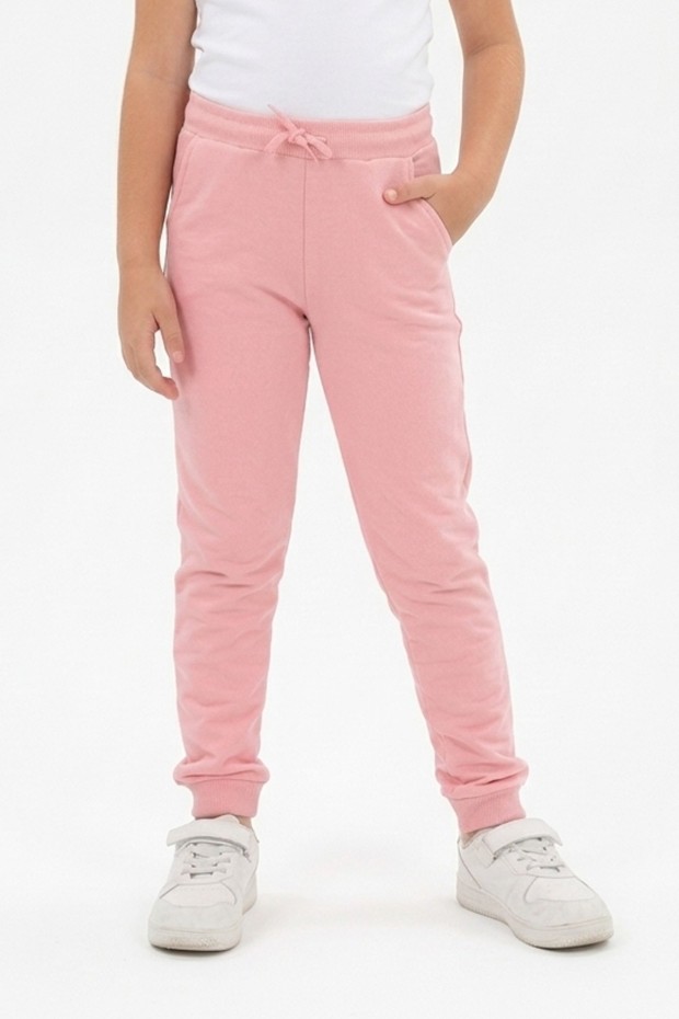 Kız Çocuk Üç İplik %95 Pamuk Cepli Eşofman Altı