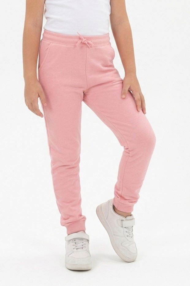 Kız Çocuk Üç İplik %95 Pamuk Cepli Eşofman Altı