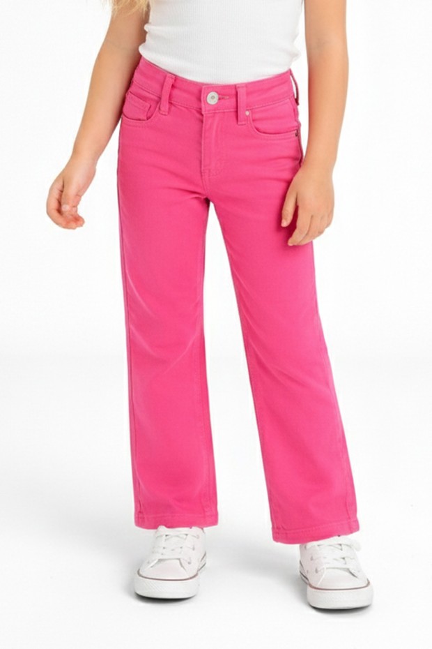 Kız Çocuk İspanyol Paça Gabardin Kumaş Esnek Kot Pantolon