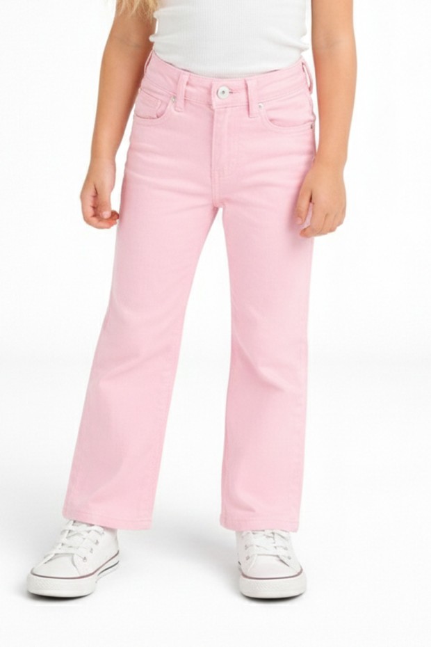 Kız Çocuk İspanyol Paça Gabardin Kumaş Esnek Kot Pantolon