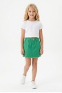 Kız Çocuk Beli Lastikli ve Saçaklı100% pamuk Gabardin Kumaş Kot Etek
