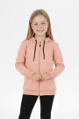 Kız Çocuk Fermuarlı Kapüşonlu Kanguru Cepli Düz Fırçalı İki İplik Sweatshirt