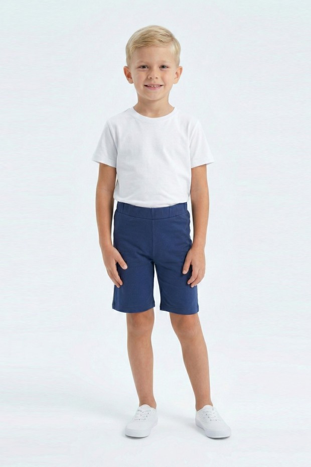  Erkek Çocuk Yanı Şeritli Günlük Kullanım İçin İdeal Rahat Kesim Şort Kapri 