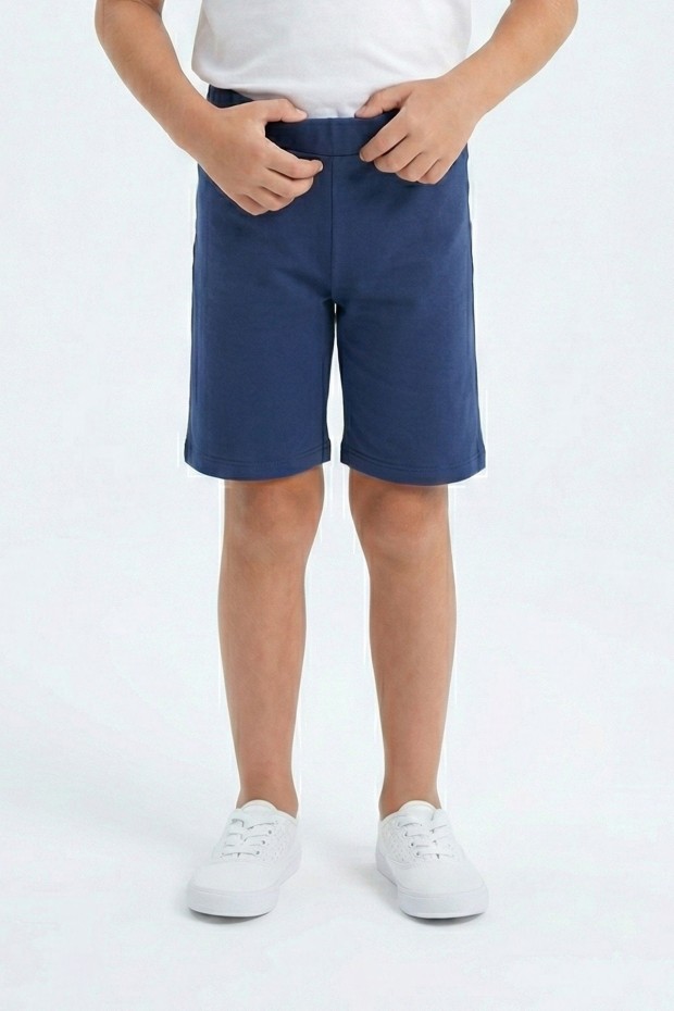  Erkek Çocuk Yanı Şeritli Günlük Kullanım İçin İdeal Rahat Kesim Şort Kapri 