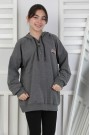 Baskılı Fermuarlı Kapüşonlu Kız Çocuk Sweatshirt