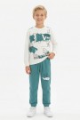 Erkek Çocuk Give Baskılı %100 Pamuk Süprem Kumaş Uzun Kollu Takım