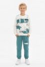 Erkek Çocuk Give Baskılı %100 Pamuk Süprem Kumaş Uzun Kollu Takım