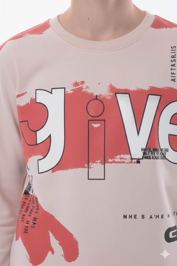 Erkek Çocuk Give Baskılı %100 Pamuk Süprem Kumaş Uzun Kollu Takım