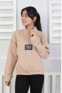 Baskılı Yarım Fermuarlı Kız Çocuk Sweatshirt 