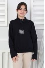 Baskılı Yarım Fermuarlı Kız Çocuk Sweatshirt 