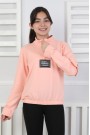 Baskılı Yarım Fermuarlı Kız Çocuk Sweatshirt 