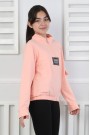 Baskılı Yarım Fermuarlı Kız Çocuk Sweatshirt 