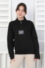 Baskılı Yarım Fermuarlı Kız Çocuk Sweatshirt 