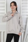 Yarım Fermuarlı Kapüşonlu Kız Çocuk Sweatshirt