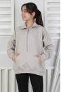 Yarım Fermuarlı Kapüşonlu Kız Çocuk Sweatshirt