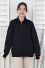 Yarım Fermuarlı Kapüşonlu Kız Çocuk Sweatshirt
