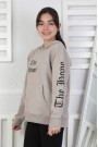 Baskılı Kapüşonlu Kız Çocuk Sweatshirt
