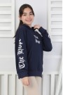 Baskılı Kapüşonlu Kız Çocuk Sweatshirt
