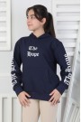Baskılı Kapüşonlu Kız Çocuk Sweatshirt