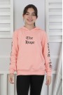 Baskılı Kapüşonlu Kız Çocuk Sweatshirt