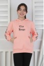 Baskılı Kapüşonlu Kız Çocuk Sweatshirt