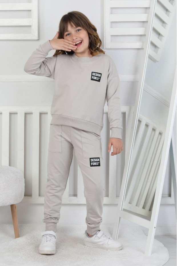 İki İplik Baskılı Kız Çocuk Takım