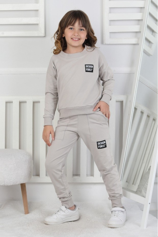 İki İplik Baskılı Kız Çocuk Takım