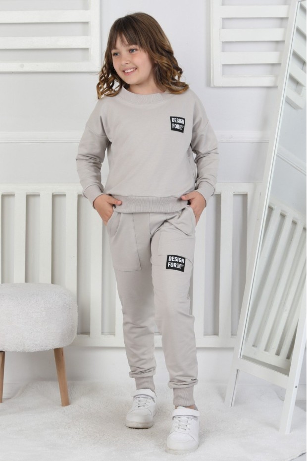 İki İplik Baskılı Kız Çocuk Takım