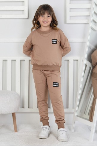 İki İplik Baskılı Kız Çocuk Takım