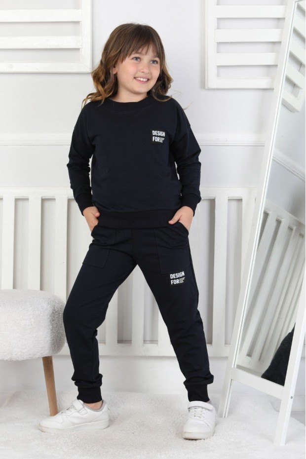 İki İplik Baskılı Kız Çocuk Takım