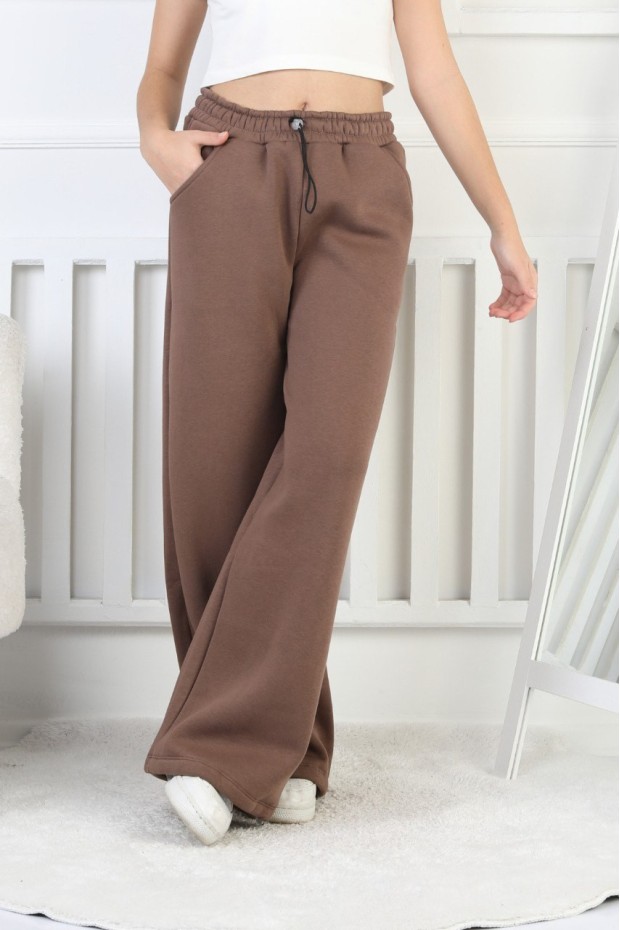 Şardonlu 3 İplik Paça Sıkmalı Kız Çocuk Eşofman Altı