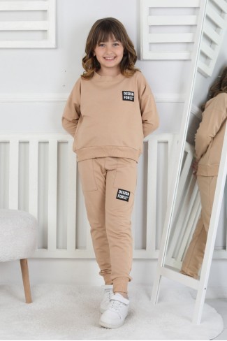 İki İplik Baskılı Kız Çocuk Takım