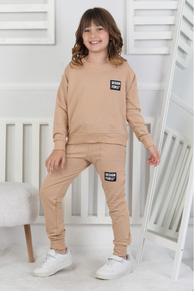 İki İplik Baskılı Kız Çocuk Takım