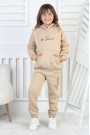 Şardonlu 3 İplik Baskılı Kız Çocuk Takım
