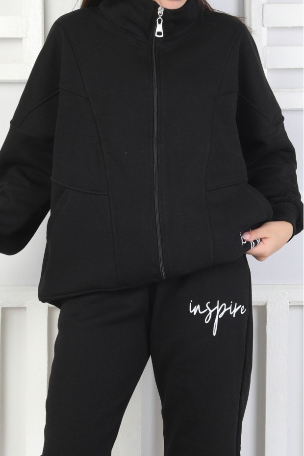 Üç İplik Fermuarlı Kız Çocuk Takım