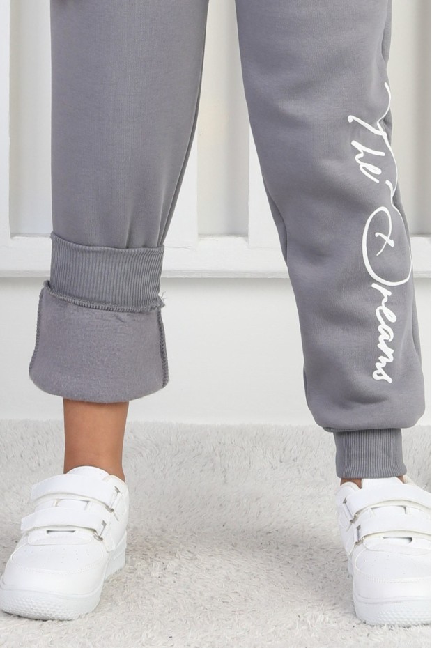 Üç İplik Şardonlu Baskılı Kız Çocuk Takım