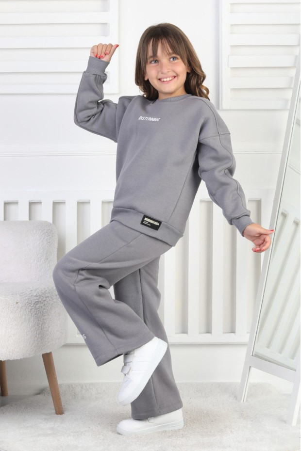 Üç İplik Baskılı Kız Çocuk Takım