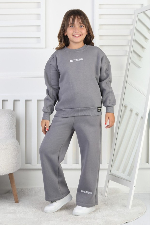 Üç İplik Baskılı Kız Çocuk Takım