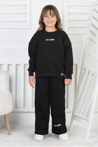 Üç İplik Baskılı Kız Çocuk Takım