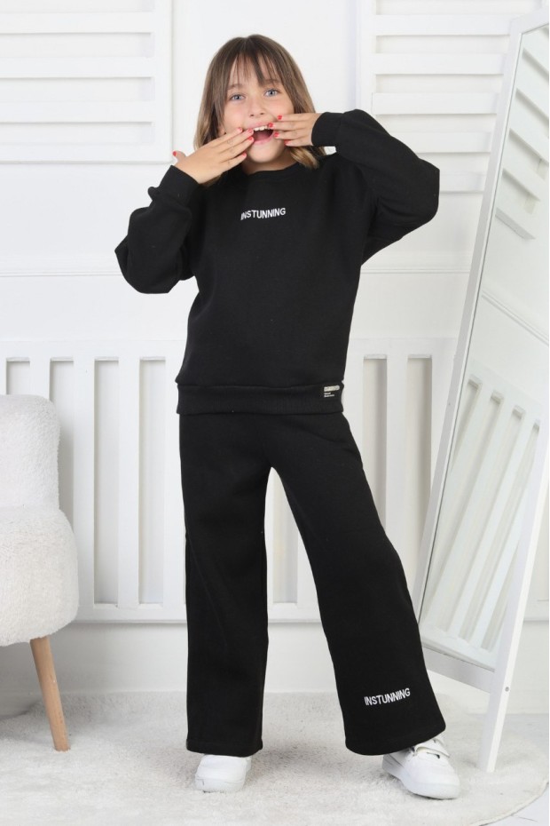 Üç İplik Baskılı Kız Çocuk Takım