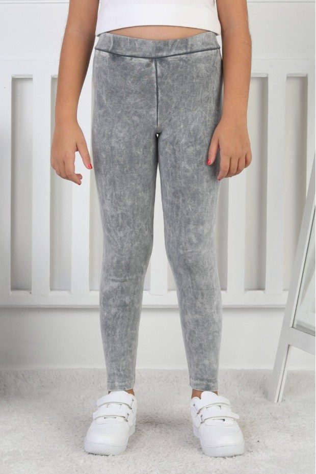 Yıkamalı Şardonlu Kız Çocuk Tayt