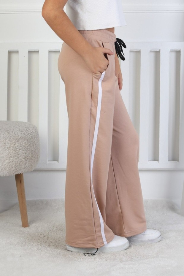 İki İplik Baskılı Çizgili Kız Çocuk Eşofman Altı 